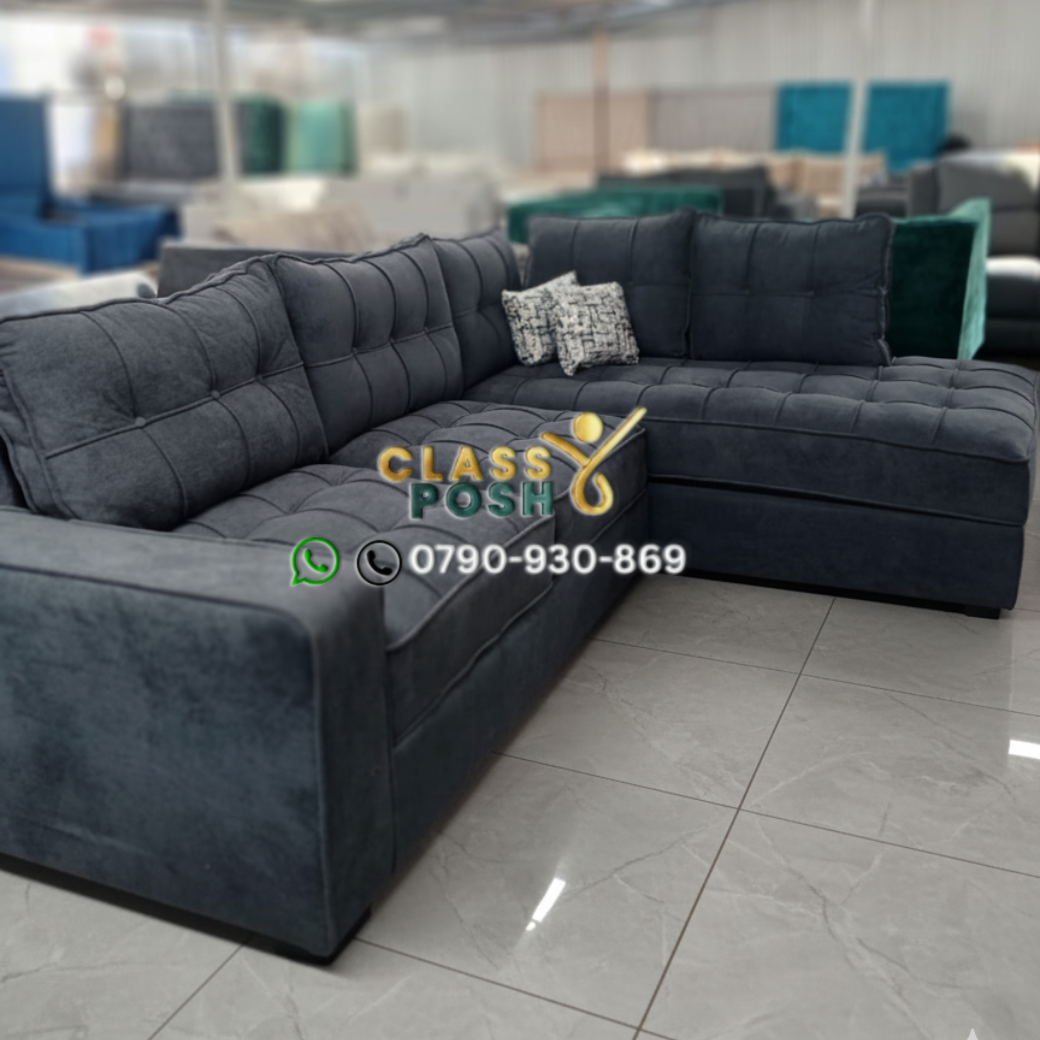 Dark grey L-seat sofa