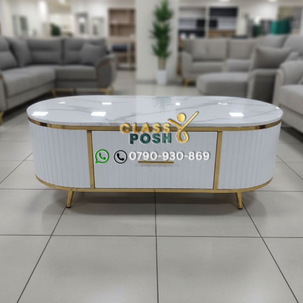 White & gold coffee table